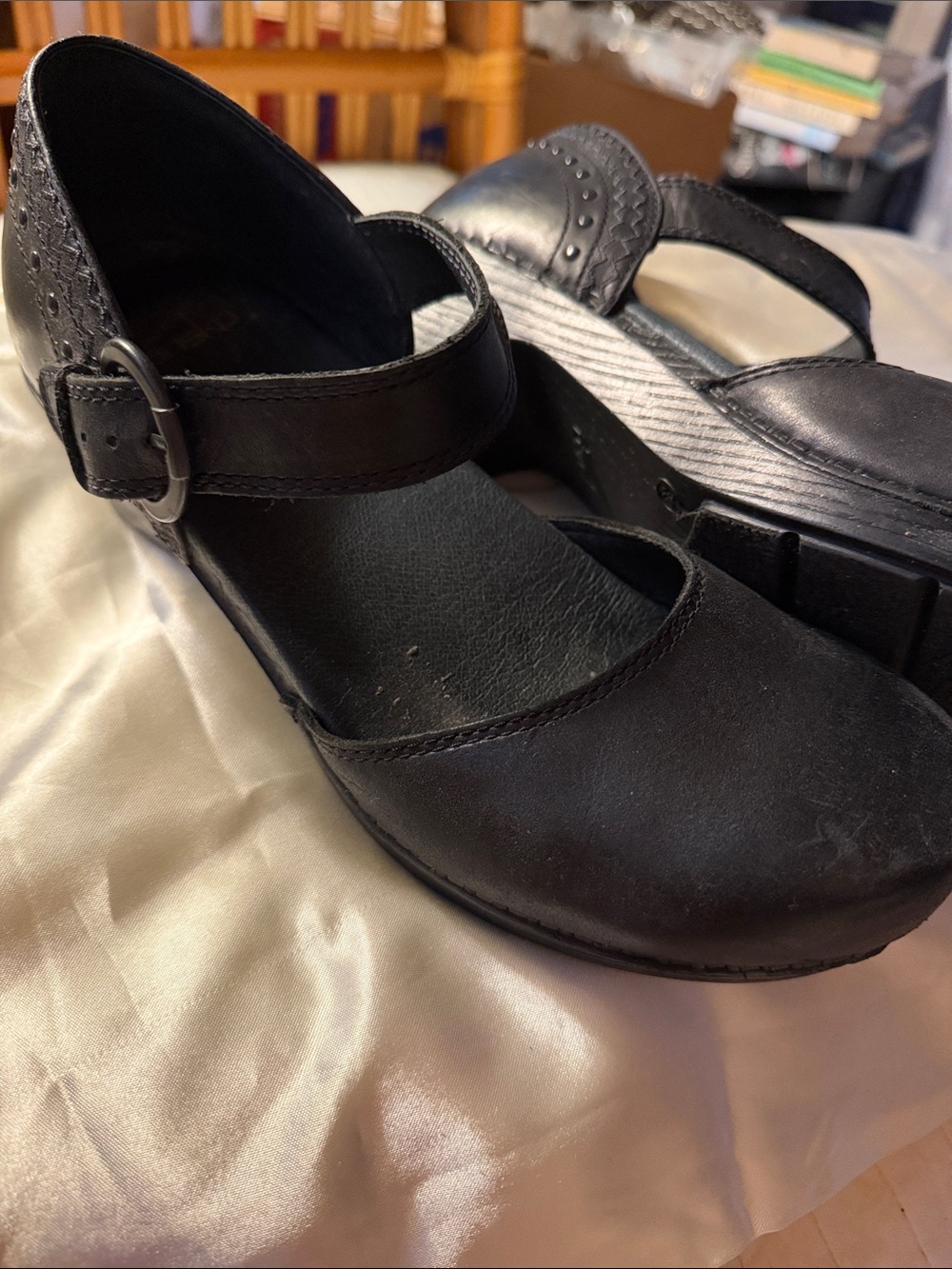 Dansko Black Mary Jane Strap Flats size 39